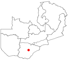 Location of Choma in Zambia